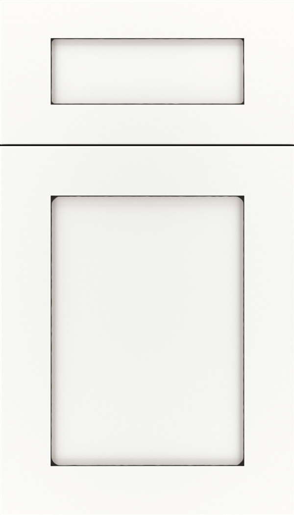 Plymouth 5pc Maple shaker cabinet door in Whitecap with Black glaze